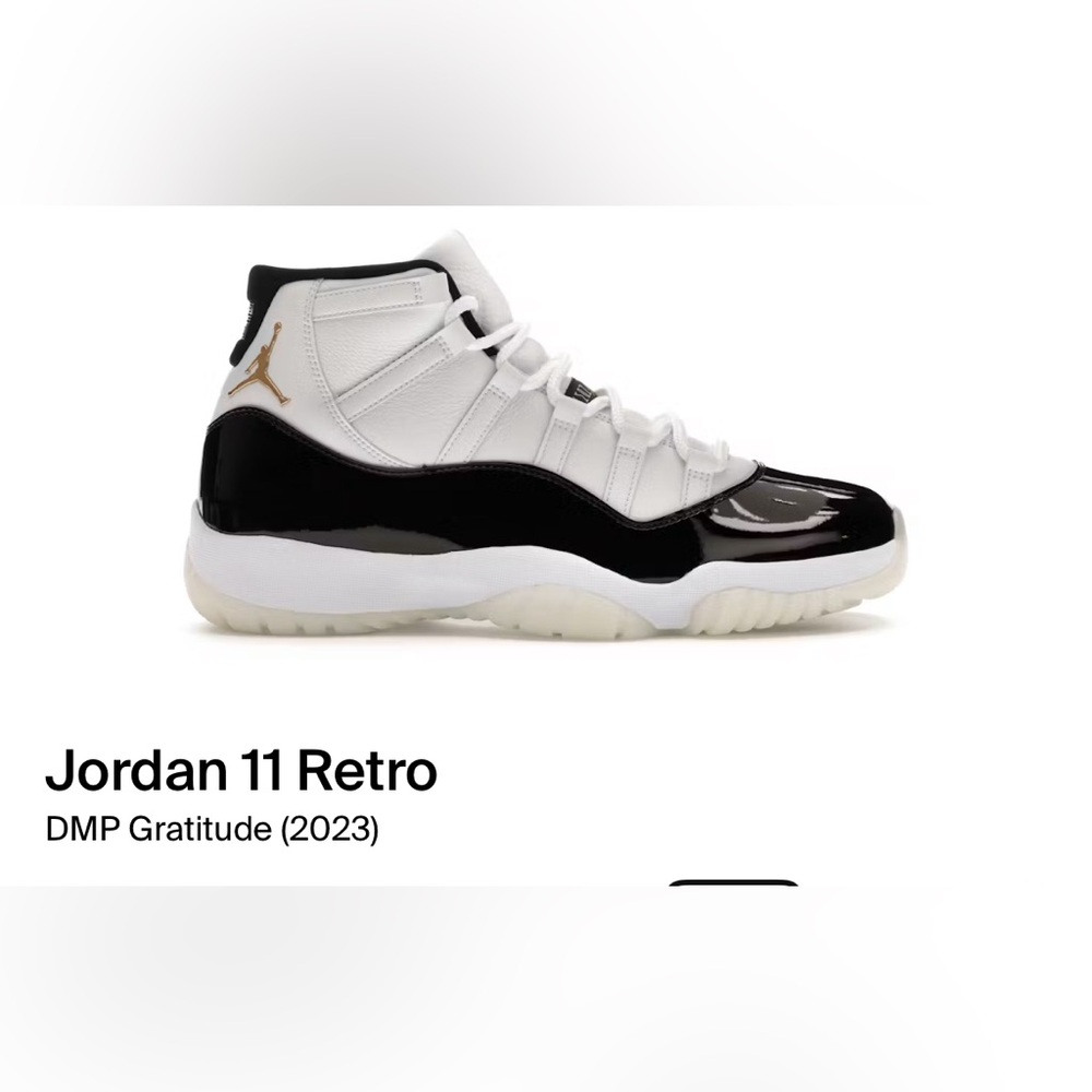 Jordan 11 Retro White Black Gold Sneakers